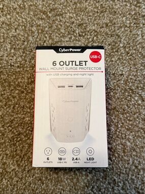 🔌CyberPower 6 Outlet Wall Mount Surge Protector